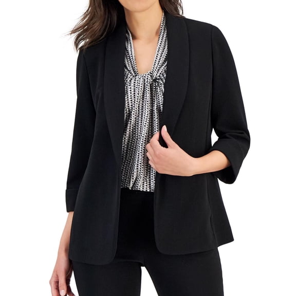 Kasper Womens Professional Blazer Jacket, Black, Medium