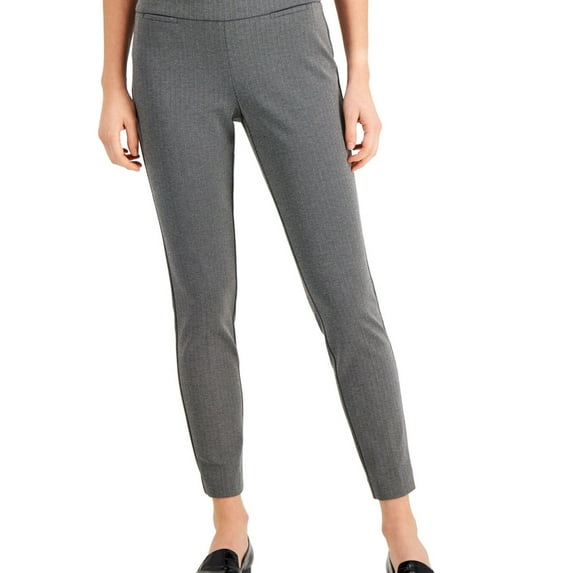 Kasper Womens Herringbone Casual Cropped Pants, Black, Petite, 2P