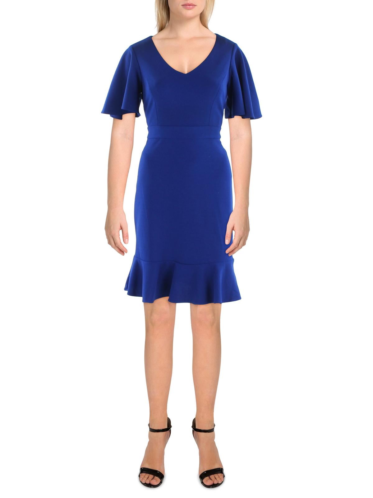 V-neck Pleated Flutter Sleeves Sheath Long Dress Mist main image 1