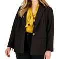 thumbnail image 1 of Kasper Womens Notched Lapel One Button Blazer Jacket, Brown, Plus Size, 18W, 1 of 1