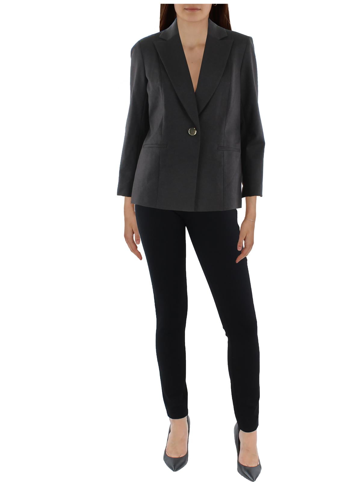 Kasper Womens Petites Collared Suit Separate One-Button Blazer 