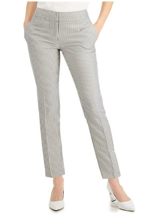 Kasper Separates Women's White & Grey Thin Stripe Pants - MULTIPLE SIZES
