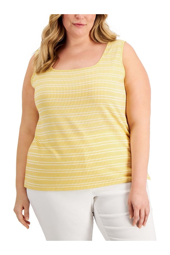 Womens Plus Checkered Sleeveless Tank Top