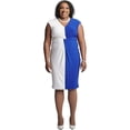 thumbnail image 1 of Kasper Womens Plus Colorblock  Midi Dress, 1 of 1