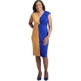 thumbnail image 1 of Kasper Womens Plus Colorblock  Midi Dress, 1 of 1