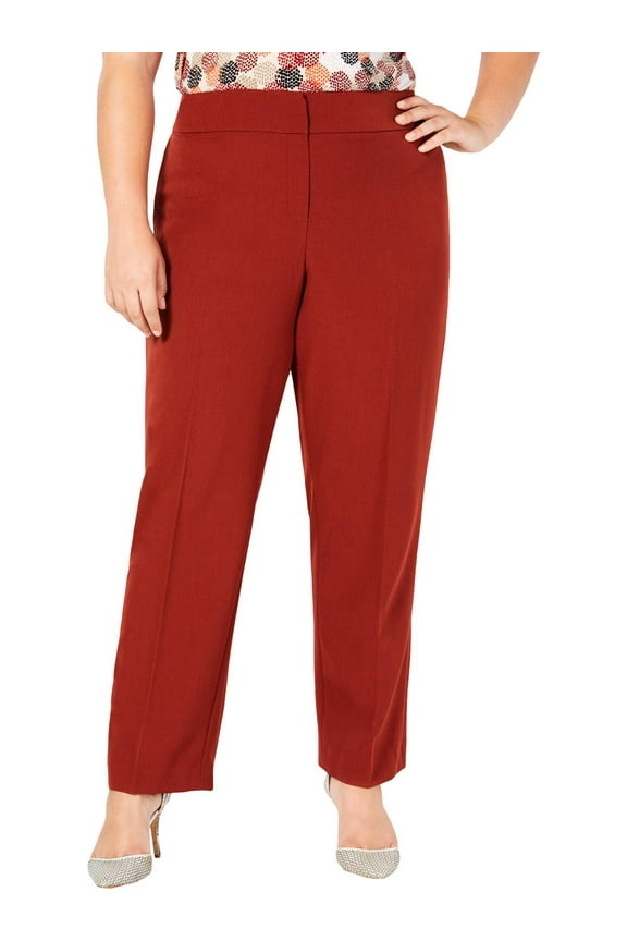 Women's Plus Size Straight-Leg Pants (16W, Russet)