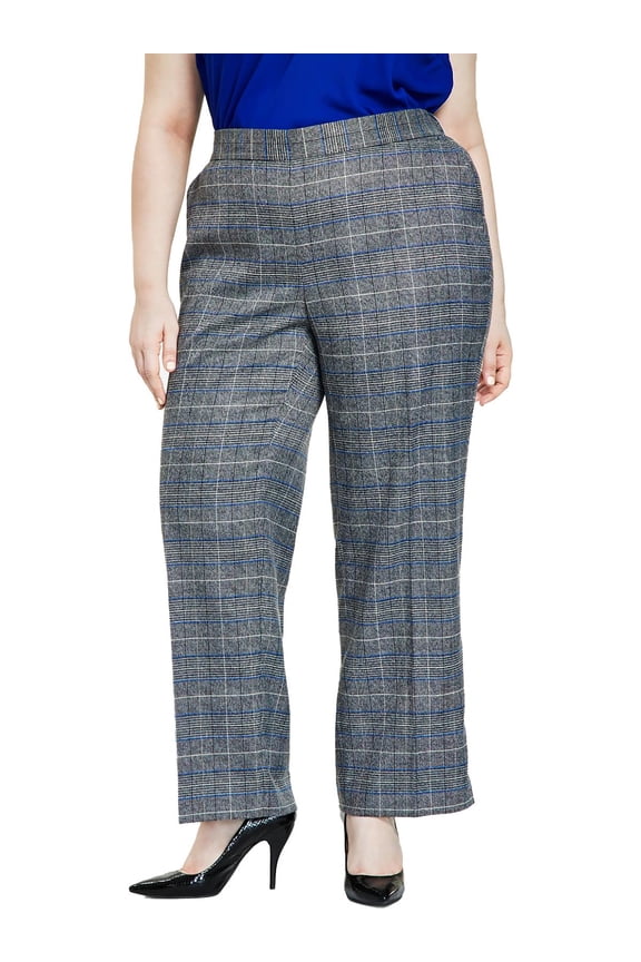 Womens Plus Glen Plaid Office Trouser Pants