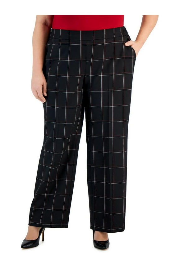 Womens Plus Mid-Rise Formal Dress Pants
