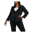 thumbnail image 1 of Kasper Plus Size Ruffled Collar Two-Button Blazer Black 24W, 1 of 1