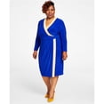 thumbnail image 1 of Kasper Womens Plus Surplice Short Wrap Dress, 1 of 1