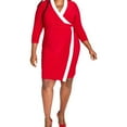 thumbnail image 1 of Kasper Womens Plus Surplice Short Wrap Dress, 1 of 1