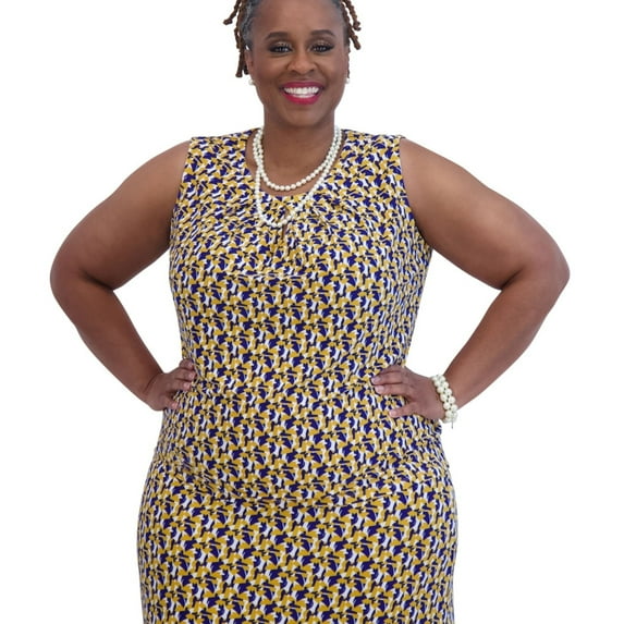 Kasper Womens Sleeveless Keyhole Knit Blouse, Multicoloured, Large