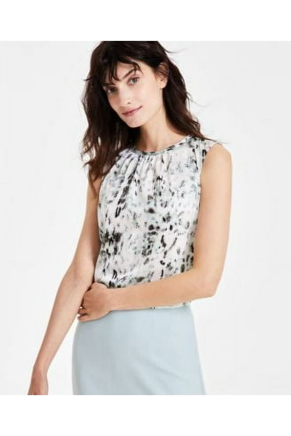 Womens Snakeskin-Print Blouse Vanilla Ice XS