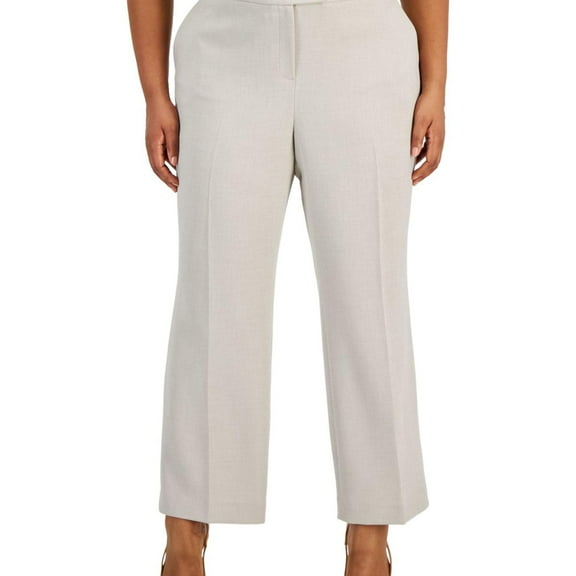 Kasper Womens Solid Casual Trouser Pants, Beige, 16