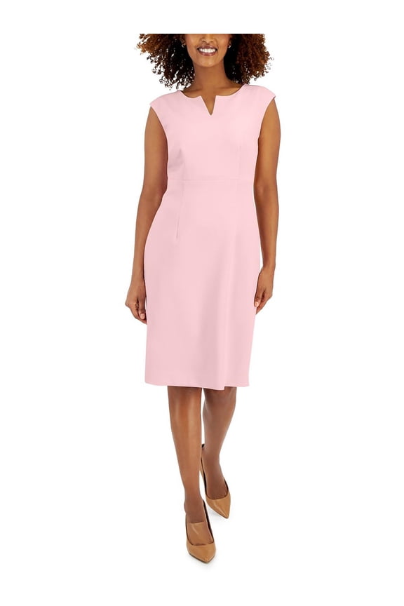 Womens Solid Crepe Wear To Work Dress