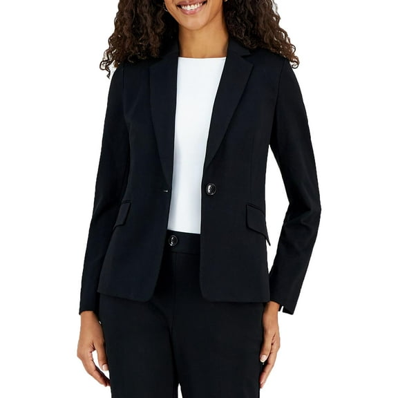 Kasper Womens Solid  One-Button Blazer