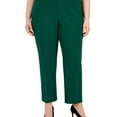 thumbnail image 1 of Kasper Womens Stretch Crepe Casual Trouser Pants, Green, Plus Size, 20W, 1 of 1
