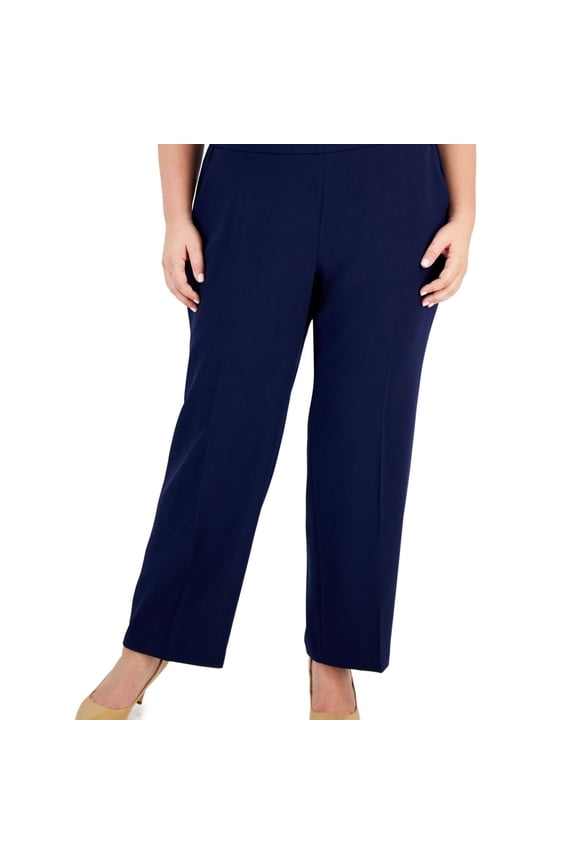 Womens Stretch Crepe Dress Pants, Blue, 3X
