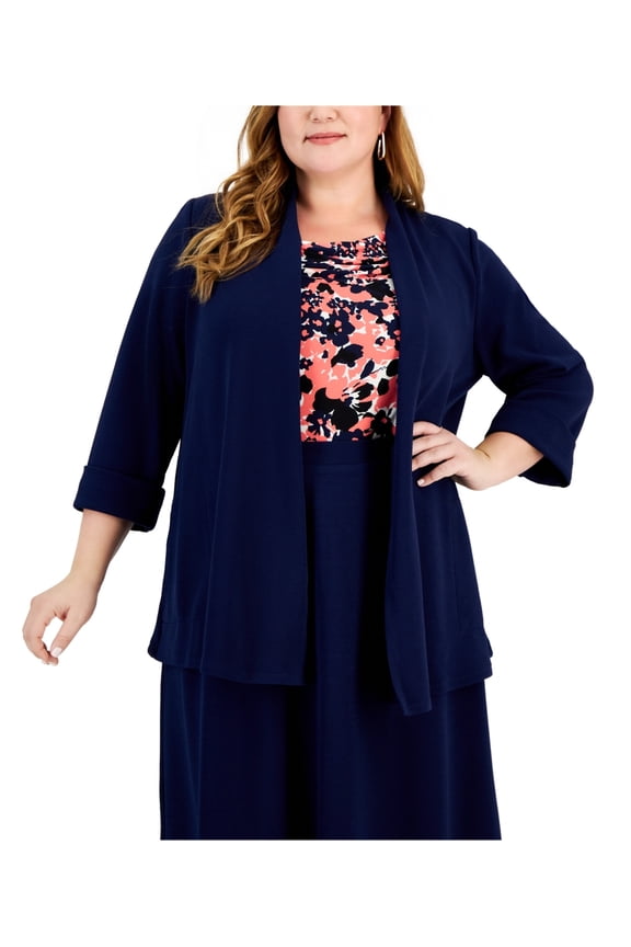 Womens Textured Cardigan Sweater, Blue, Plus Size, 1X