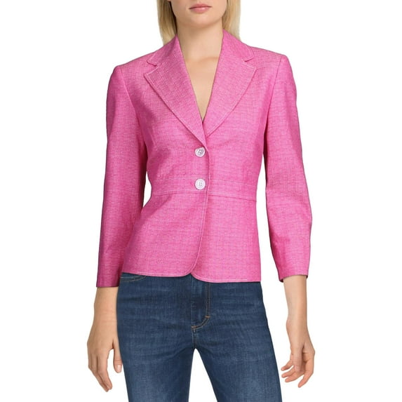 Kasper Womens Tweed Work Wear Blazer Pink 8