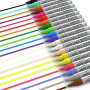 Kassa 20-Pack Liquid Chalk Markers | Includes 20 Colors with Reversible Bullet & Chisel Tips | Works on Chalkboards, Windows & Glass | Erasable & Dust-Free | Ideal for Use at Home & Office