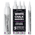 thumbnail image 1 of Kassa White 5 Pack Liquid Chalkboard Markers: Erasable Blackboard, Washable Paint Reversible Dual Tip, 1 of 8