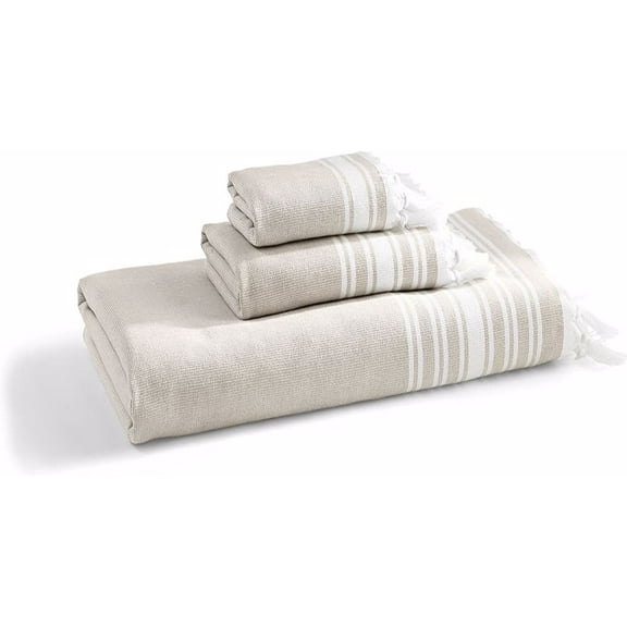 Kassatex Fouta Towels – Almond Brown, Bath Towel (30×55)