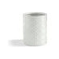 White Embossed Porcelain Rattan Bathroom Waste Bin