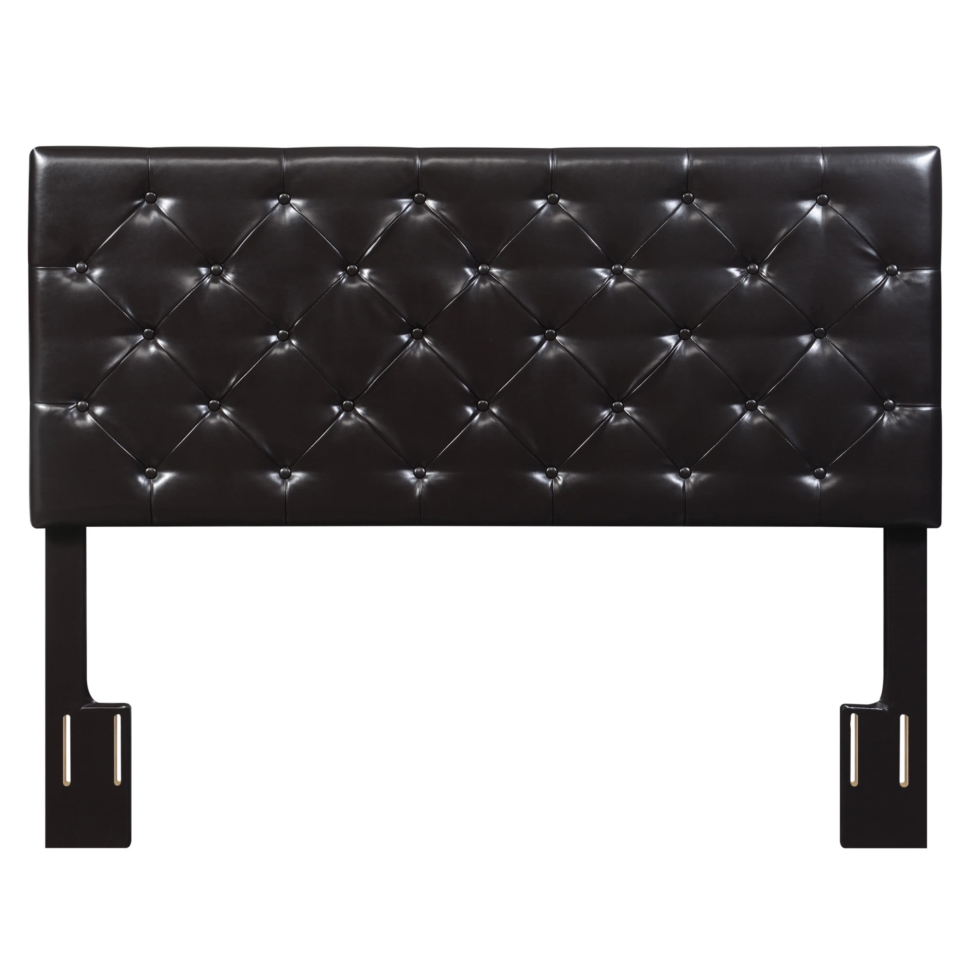 Kassel Dark Brown Faux Leather Tufted Full Headboard