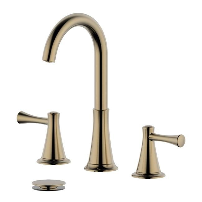 Kassel 14" Elegant Gold Stainless Steel Widespread Bathroom Faucet