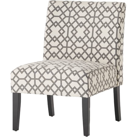 Kassi Fabric Accent Chair, Grey Geometric Patterned