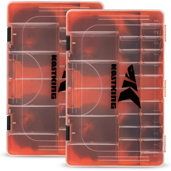 KastKing Bait Vault Camouflage Tackle Box, Plastic Tackle Trays, Fishing Tackle Box Storage Organizer with Removable Dividers, 2 Packs Lure Boxes Terminal Tackle -Bait Vault