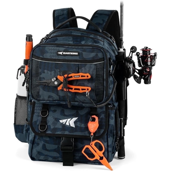 KastKing Fishing Tackle Backpack with Removable Bait Binder Rod Holders Storage Fishing Gear- BaitSpace-50L