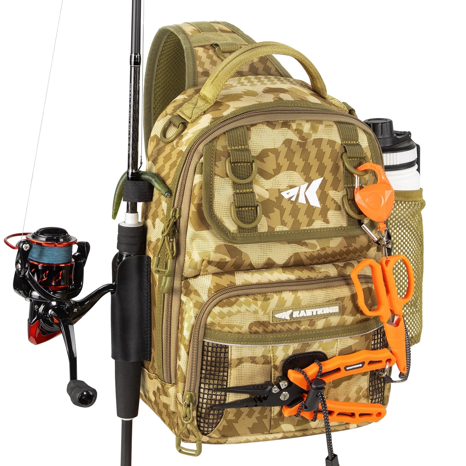 KastKing  Fishing Sling Bag, Fishing Backpack with Rod & Beverage Holder, Tackle Bag for Fishing Gear- BaitSpace