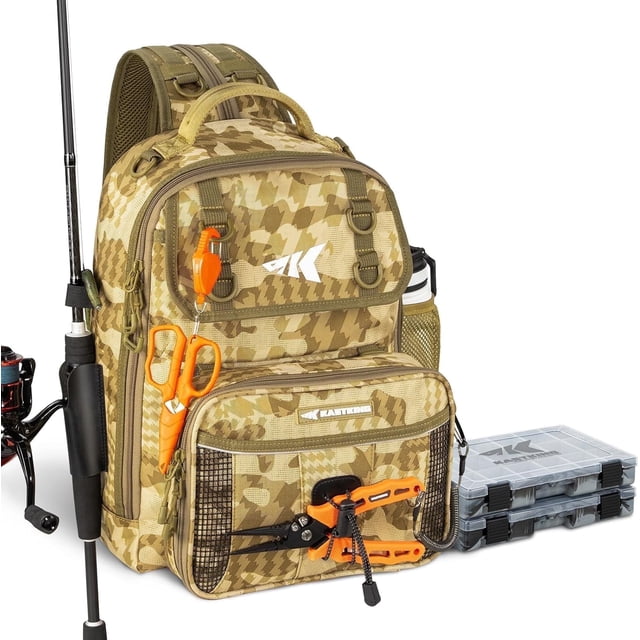 Fishing Rond KastKing BaitSpace Fishing Sling Bag, Fishing Backpack Tackle Bag for ...