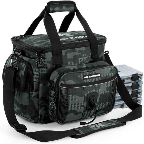KastKing Fishing Tackle Bag With 4 Tackle Boxes & Removable Bait Binder, Water-Resistant Tackle Storage- BaitSpace