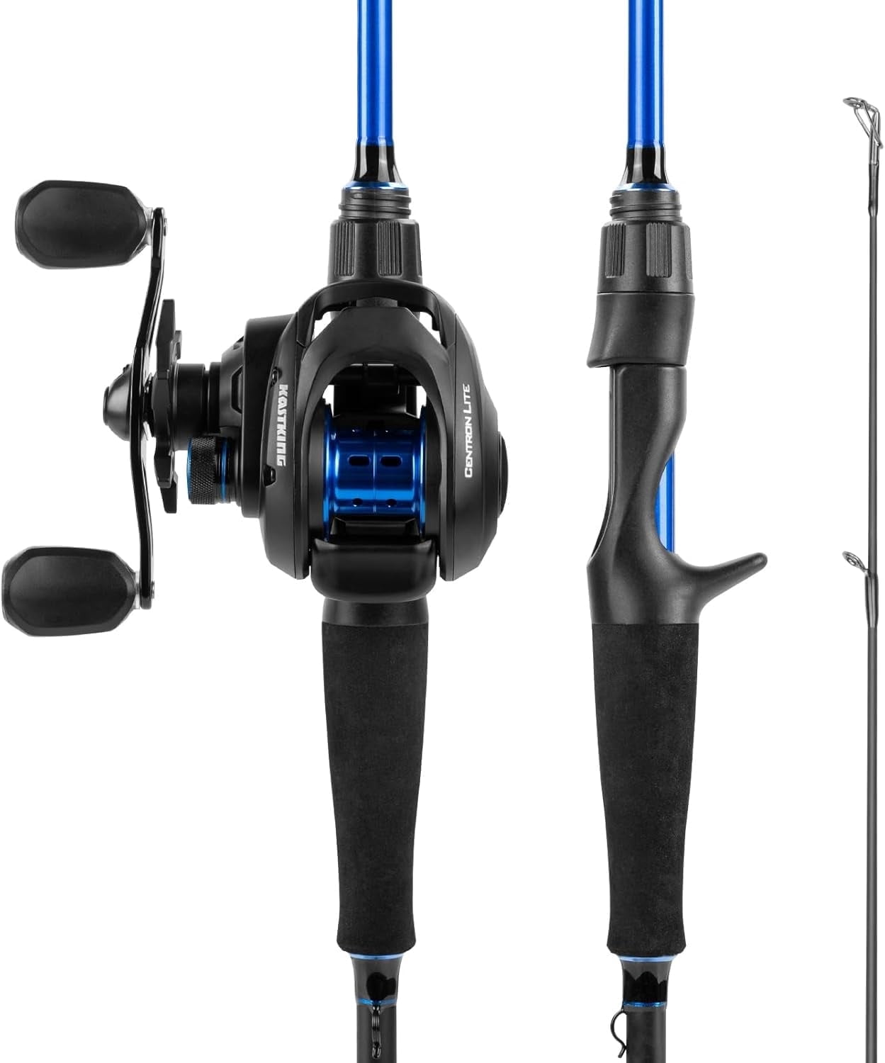 KastKing Baitcasting Fishing Rod and Reel Combo,Cast-6'6" M, Left Handed,IM6 Graphite 2Pc Blanks-Centron