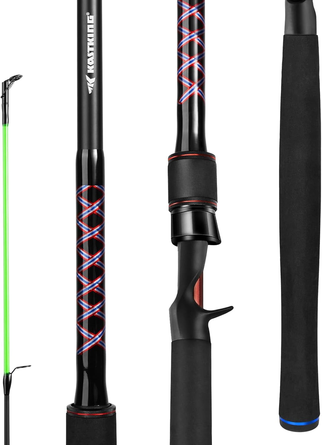 KastKing Spinning Rods & Casting Fishing Rods, Brute Tuff Composite Graphite & Glass Blanks-Brutus