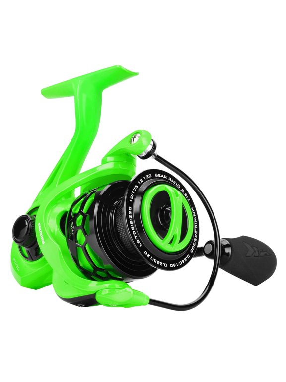 Zephyr Spinning Reel 5.6oz Oversized Stainless Steel Main Shaft-Green 7+1 3000