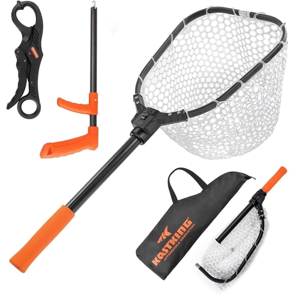 KastKing Fishing Net,Foldable Extendable Fish Landing Net,Lightweight & Portable Fishing Net with EVA Foam Handle