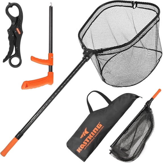 KastKing Fishing Net,Foldable Extendable Fish Landing Net,Lightweight & Portable Fishing Net with EVA Foam Handle