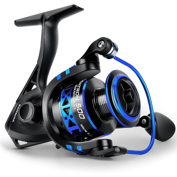 KastKing 500 Spinning Reels, Size 500 is Perfect for Ice Fishing, 17.5Lbs Max Drag, 5.2:1 -Centron-Black