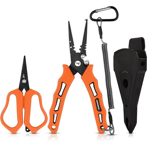 KastKing Cutthroat Fishing Pliers & Braid Scissors Set, 7.5", Saltwater Resistant