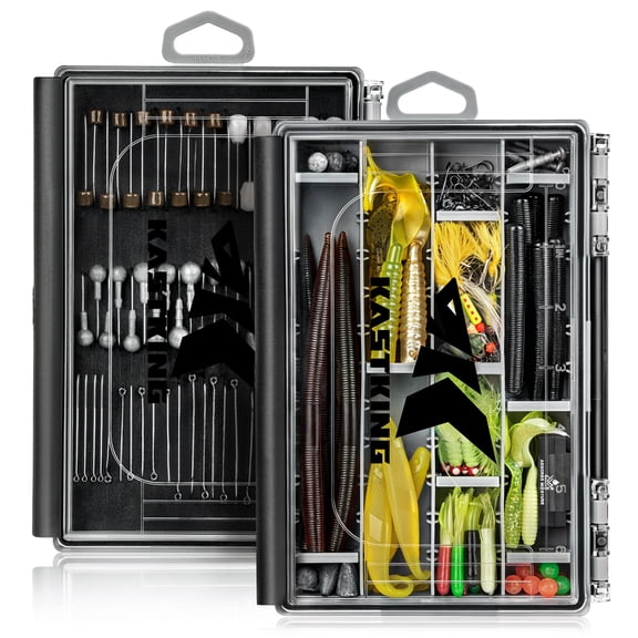 KastKing Double-Sided Waterproof Fishing Tackle Box – Adjustable Dividers,1 Pack -3500