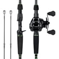 thumbnail image 1 of KastKing Baitcasting Fishing Rod and Reel Combo, 6'6" Medium Light/Medium Dual Tip Rod, Right Handed, Freshwater Zephyr, 1 of 14