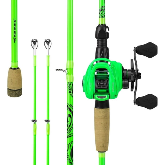 KastKing Baitcaster Fishing Rod and Reel Combo, Cast: 7'0''- M& Mh- Dual-tip Rod - Right Handed IM6 Graphite Rod with KastFlex Technology, Hook Keeper, Multiple Models-Zephyr