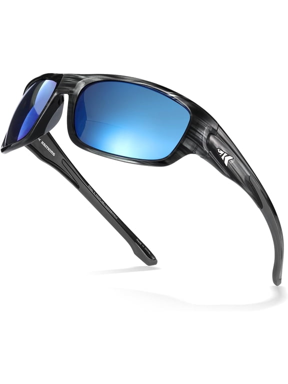 Ellijay Bifocal Polarized Sunglasses, Bi-Focal x1.5 x2.0 x2.5 Magnifications, Wrap Sport Reader Sunglasses