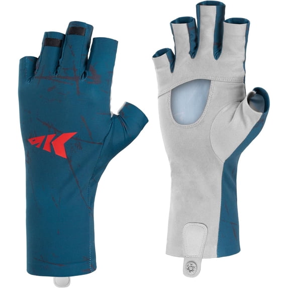 KastKing Fingerless SPF Sun Gloves, UPF50+ Sun Protection Fishing Gloves, Hydrocool® Technology, Open Palm Design, Extended Cuff UV Protection Gloves for Fishing-Ultimate Angler