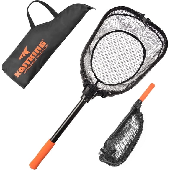 KastKing Fishing Net, Foldable Extendable Fish Landing Net, Lightweight & Portable Fishing Net with Soft EVA Foam Handle, Holds up to 44lbs/20KG-Brutus