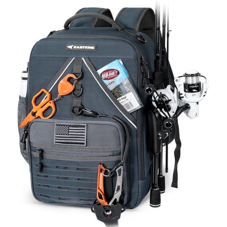 KastKing Fishing Tackle Backpack,Water-Resistant Fishing Bag With 2 Rod Holders,Fishing Gear and Equipment -KarryAll KastMate